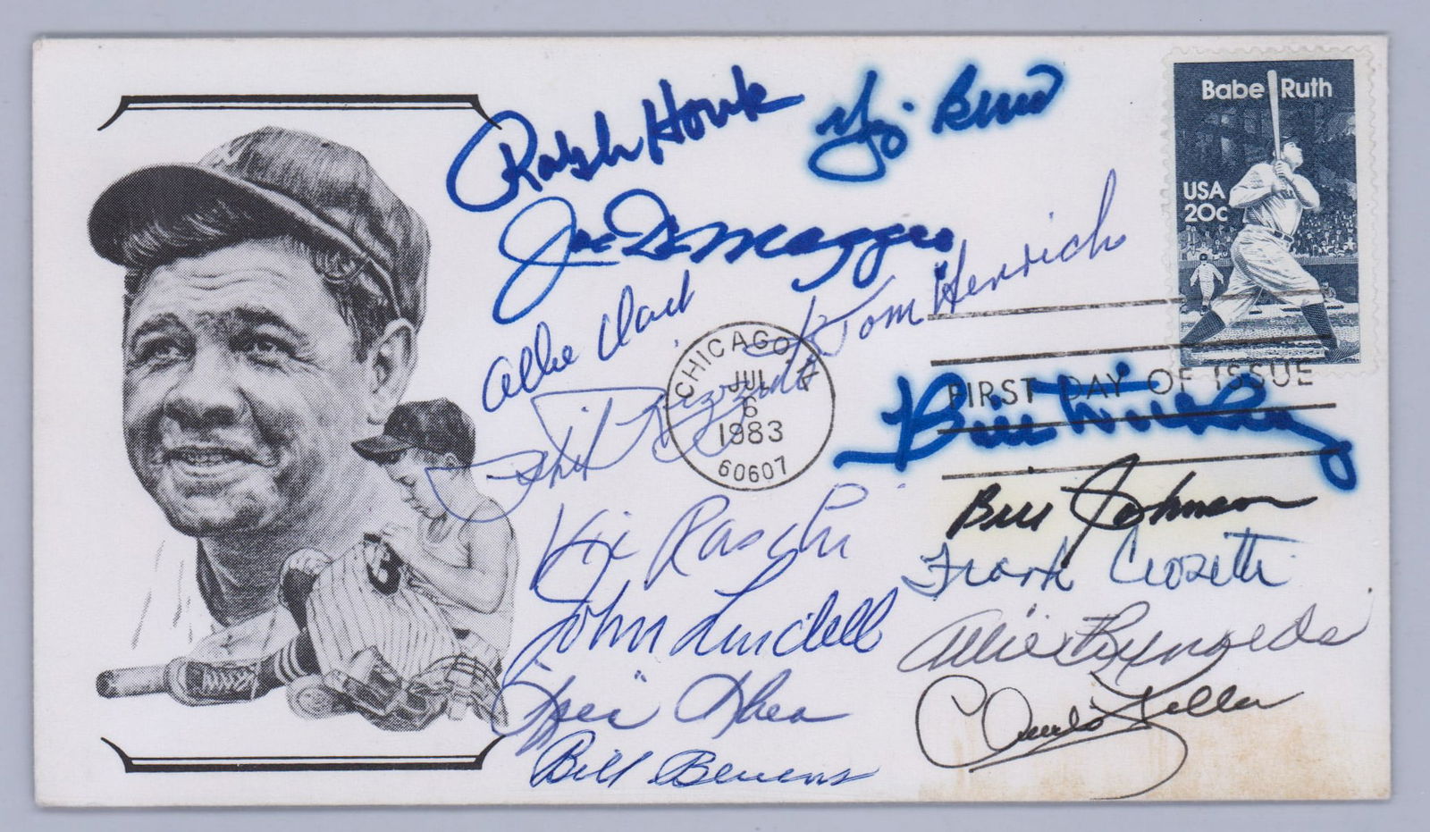 MLB Greats Signed Envelope Joe DiMaggio 15 Sig's (1 of 3)