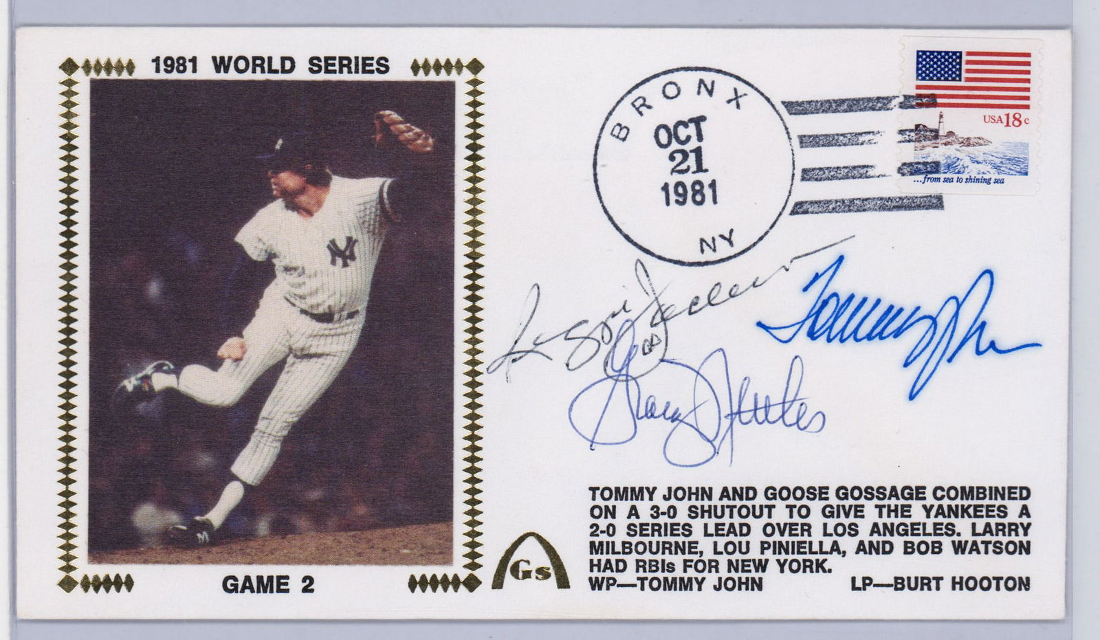 1981 New York Yankees Members Signed Cover (1 of 3)