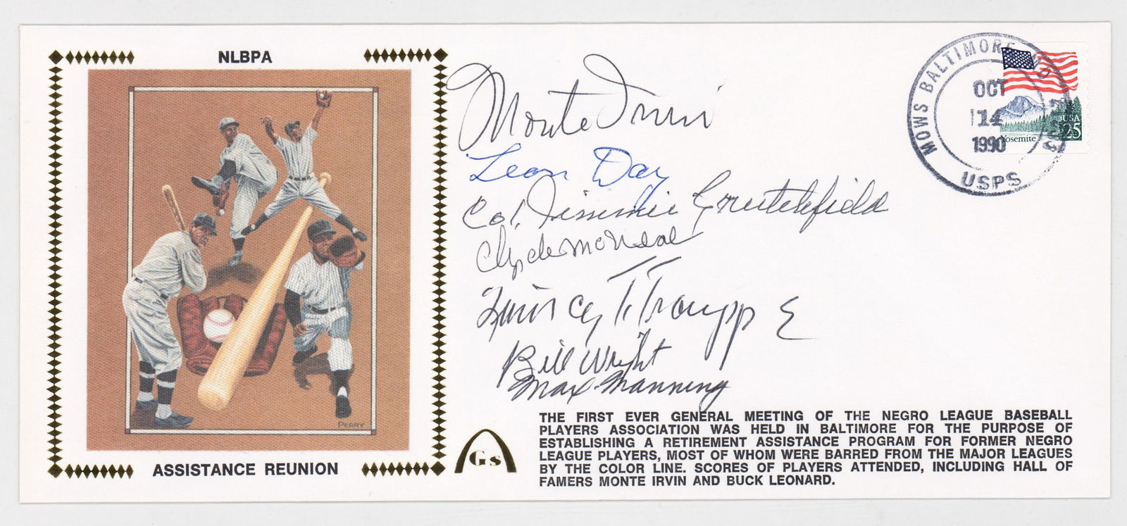 Negro League Greats Autographed Envelope (1 of 3)