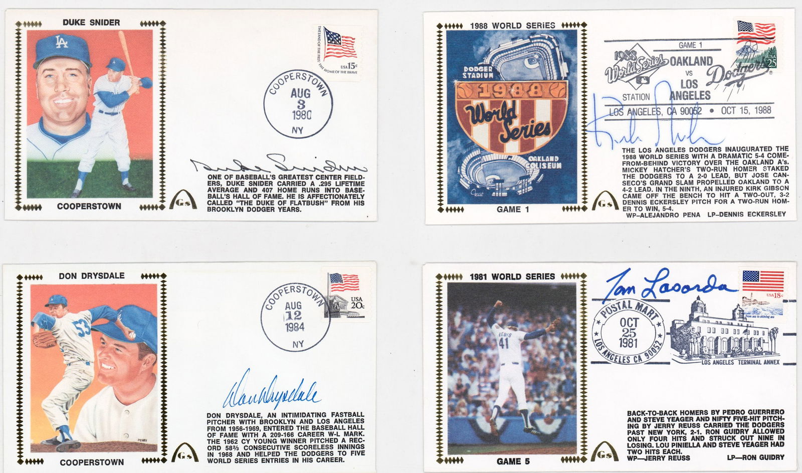 Los Angeles Dodgers Gateway Signed Cachets (1 of 5)
