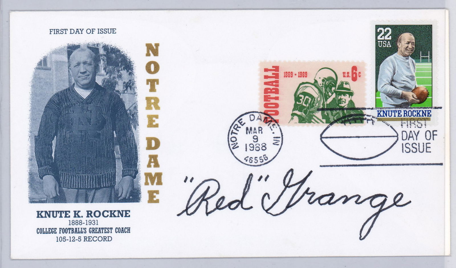 Red Grange Autographed FDC Cover BAS COA (1 of 2)
