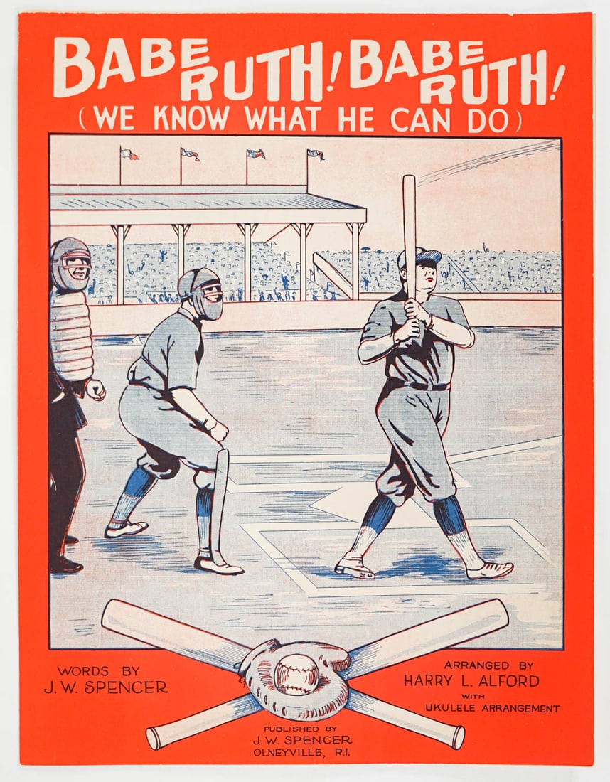 1928 Babe Ruth Sheet Music, "Babe Ruth, Babe Ruth. (1 of 2)