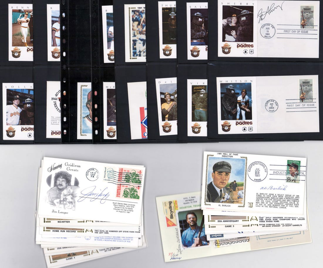 Baseball Player Signed FDC & Silk Cachets (1 of 8)