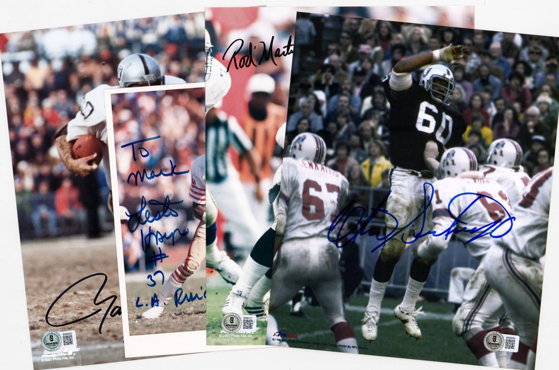 Raiders NFL (4) 8x10 Photos Player SIGNED BAS COA (1 of 9)