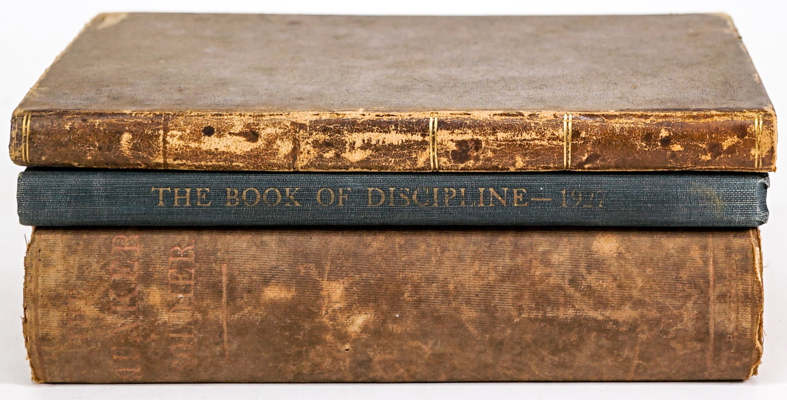 Religious (3) Books [Quaker Soldier 1858]: Three (3) antique and vintage books include: The Quaker Soldier or, the British in Philadelphia 1858; The Book of Discipline of the Religious Society of Friends 1927; Rules of Discipline or the Yearly