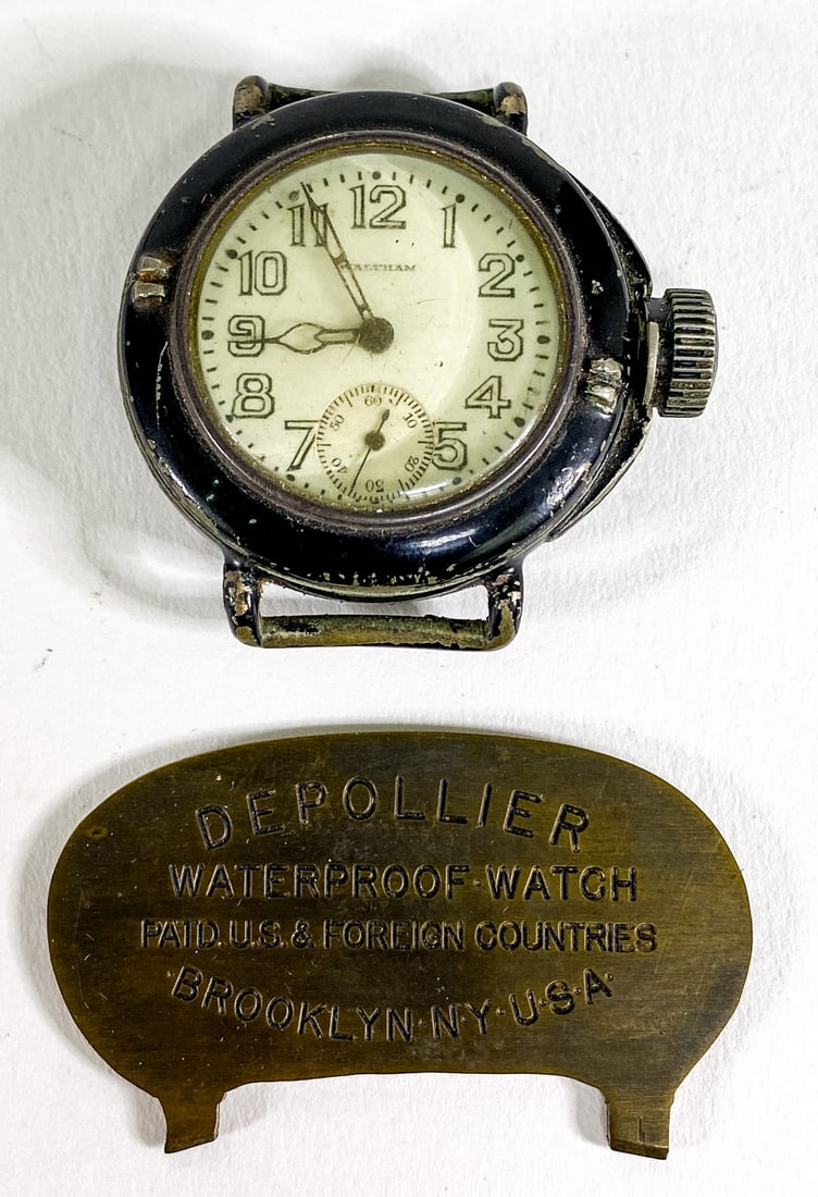 Waltham Depollier WWI Waterproof 14k Gold Disk (1 of 4)