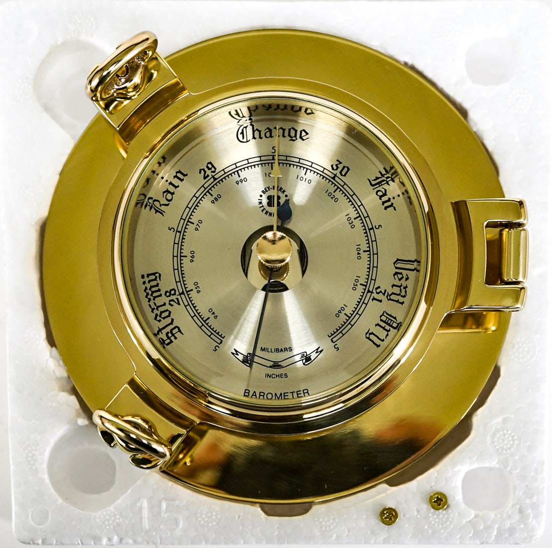 Bey-Berk Brass Porthole Barometer MIB (1 of 6)