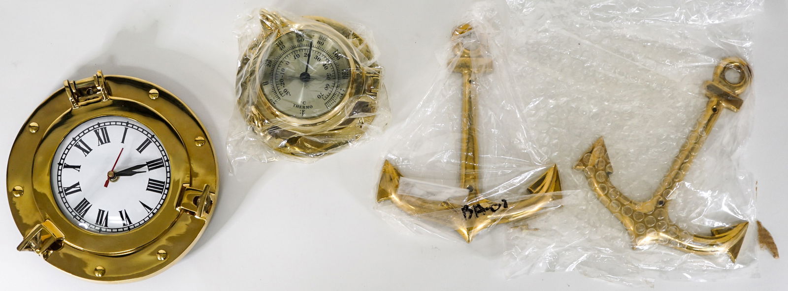 Brass Porthole Clocks and Wall Decor Anchors (1 of 2)