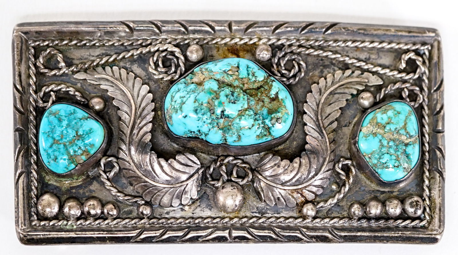 Tom Taylor (Navajo) Silver/Turquoise Buckle (1 of 3)