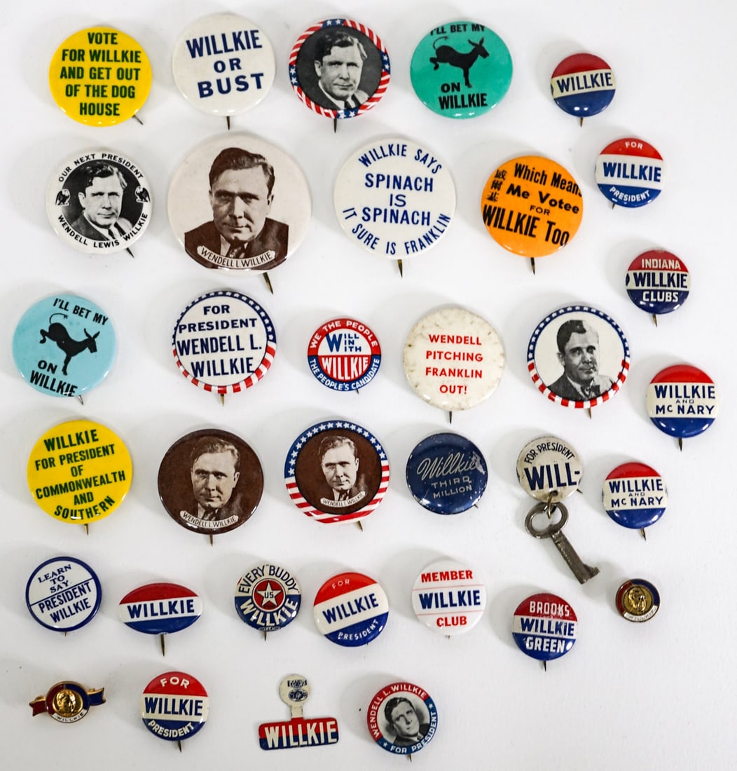 [Political Pinback Buttons] Wendell Willkie (1 of 2)