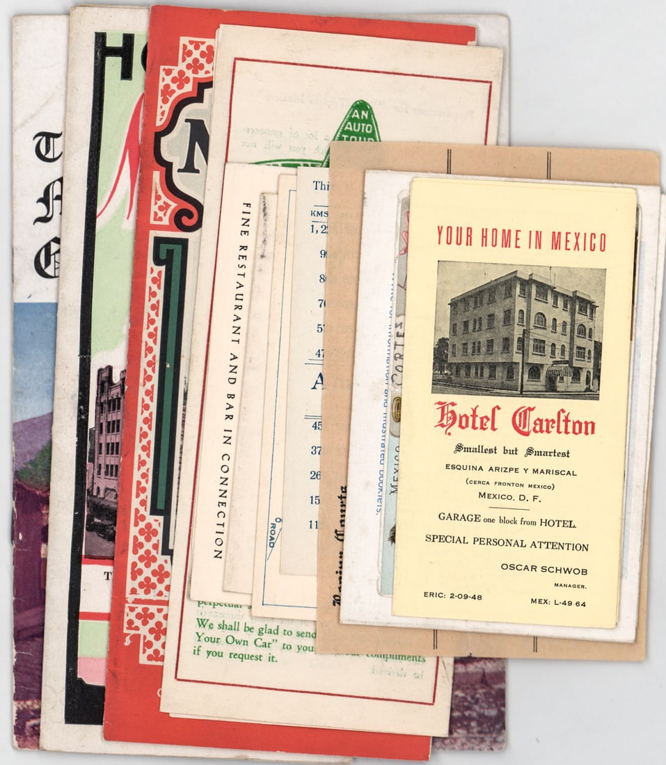 Mexico Pre-WWII Travel Brochures & Ephemera: Mexico Pre-WWII Travel Brochures and Ephemera. Mixed condition. If lot is absent of a condition report one may be requested via email. Condition report is provided as an opinion only and is no guarant