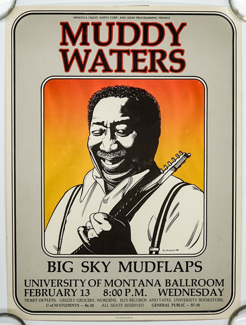 2/13/80 Muddy Waters Montana Concert Poster (1 of 1)