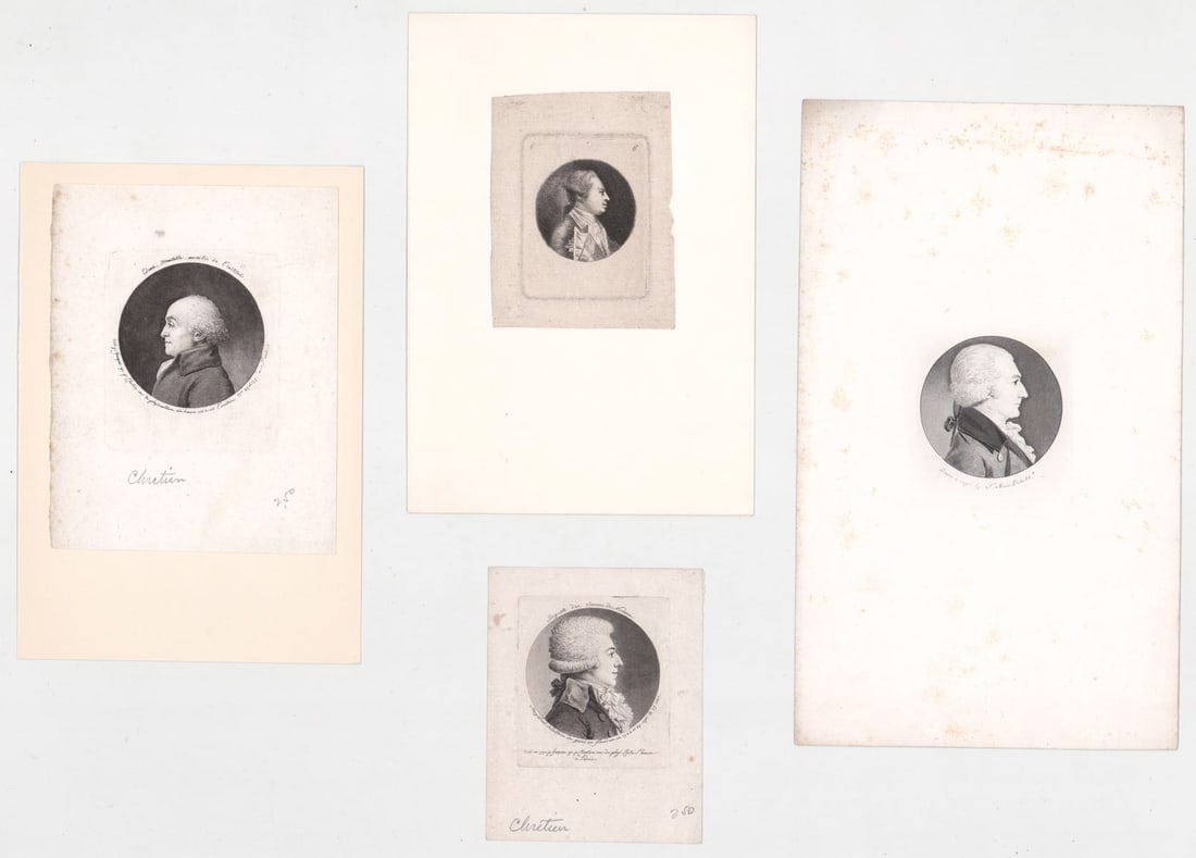 Gill Louis Chretien & Charles Saint-Memin (4 pcs) (1 of 9)