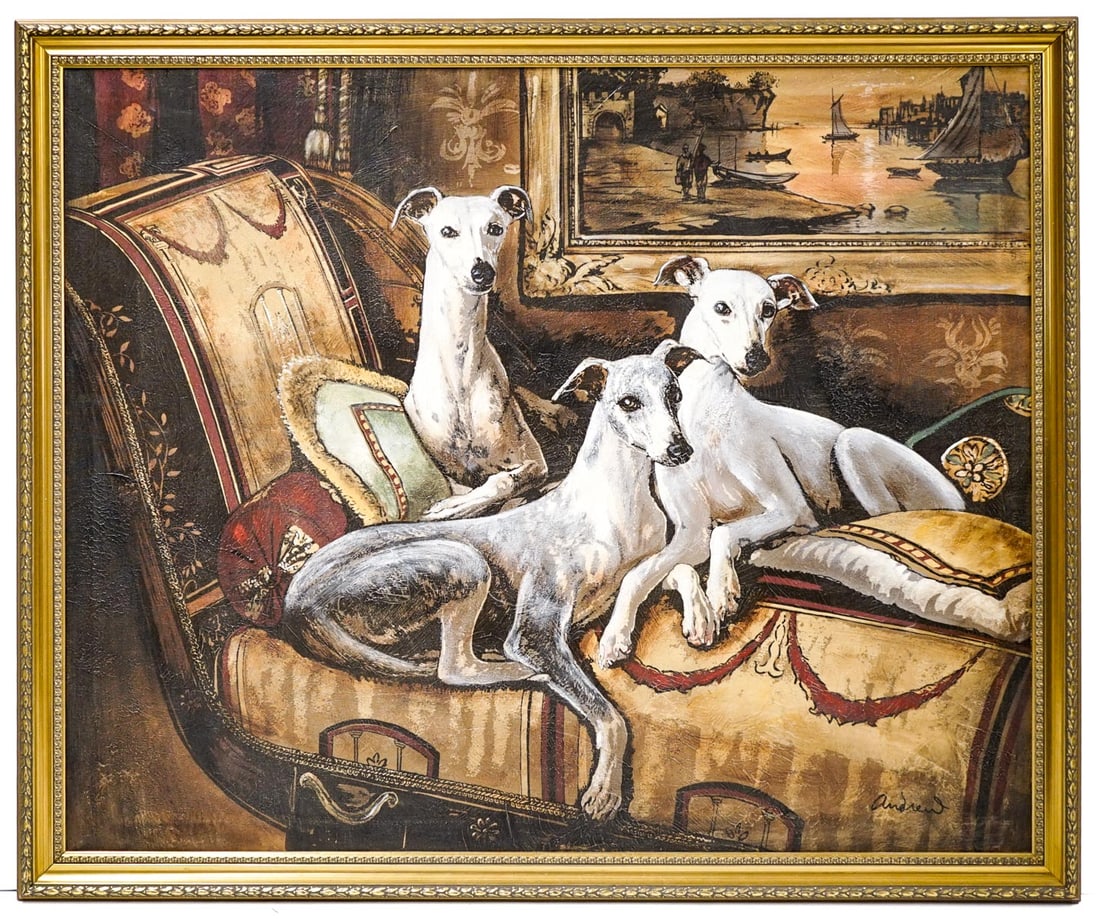 Large Contemporary Print on Canvas [Whippets] (1 of 4)