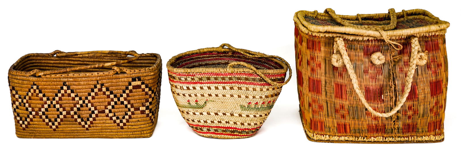 (3) Medium-Sized Native American Baskets (1 of 8)