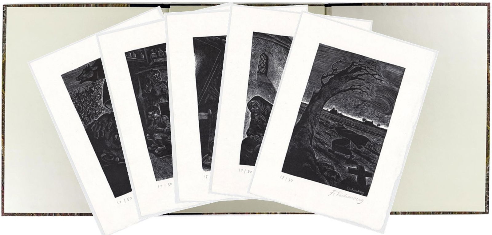 Fritz Eichenberg (5) Engravings S/N [Bernanos] (1 of 9)