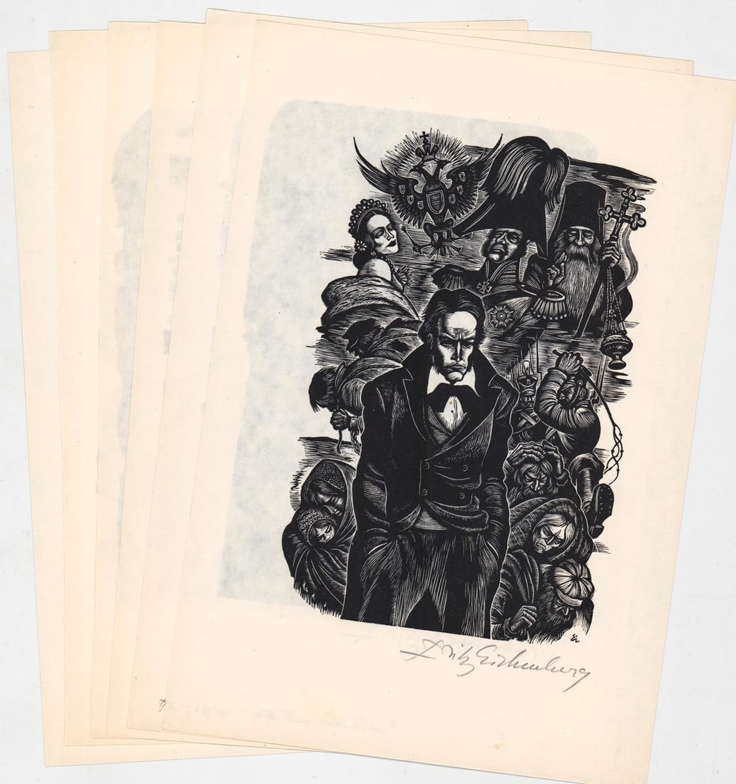 Fritz Eichenberg (6) Engravings [Fathers & Sons] (1 of 7)