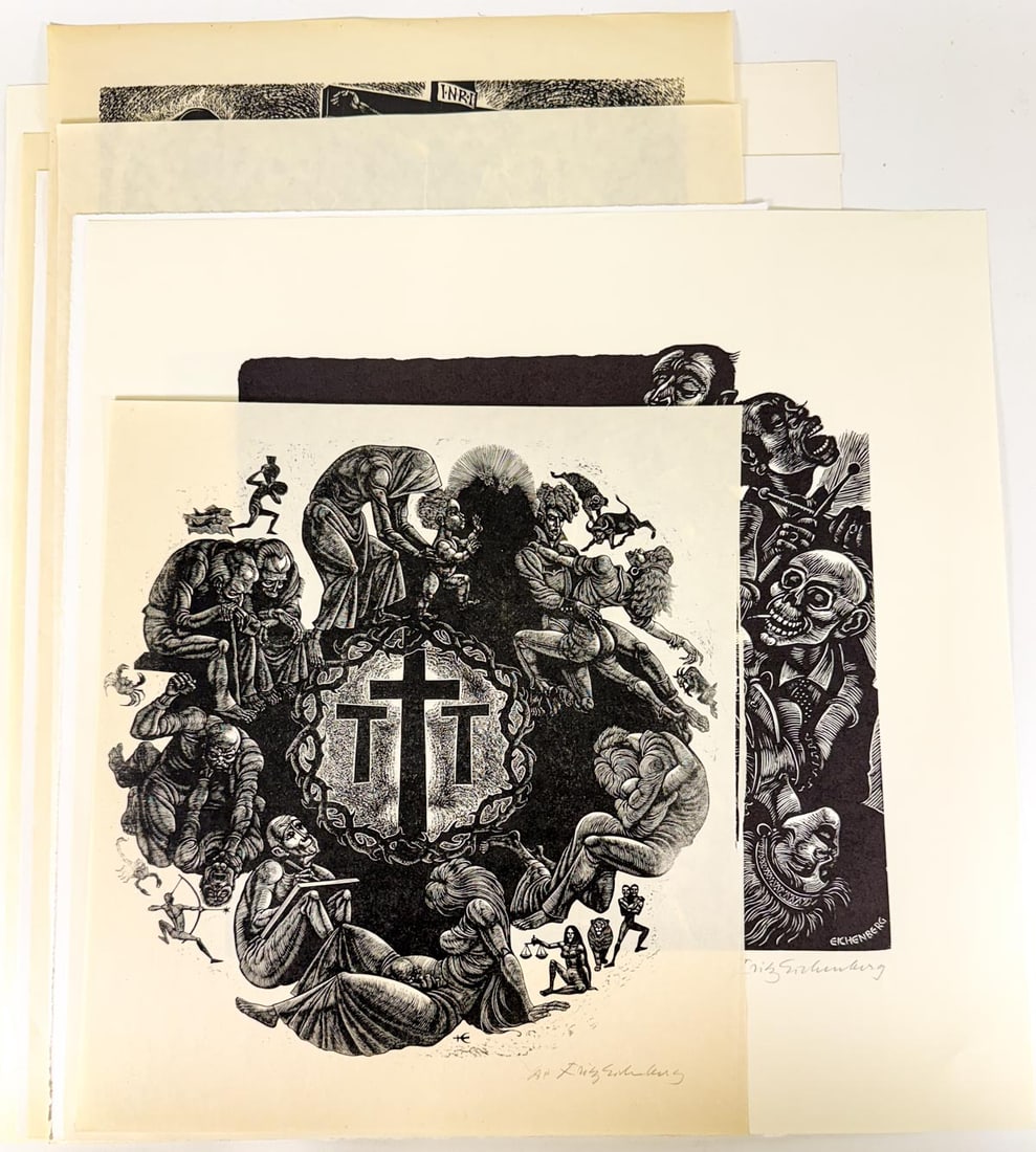 Fritz Eichenberg (8) Wood Engravings SIGNED (1 of 9)