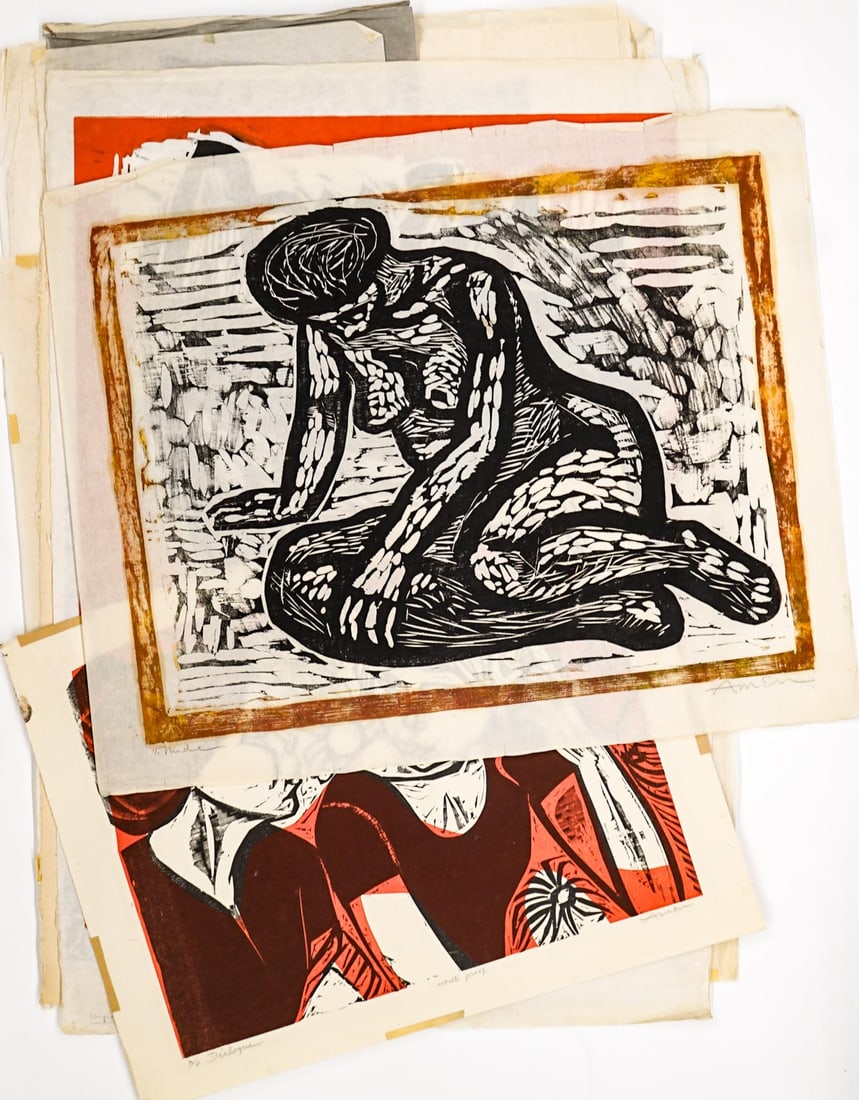 Vintage Large Woodblock Prints (14)-Greenbaum (1 of 14)