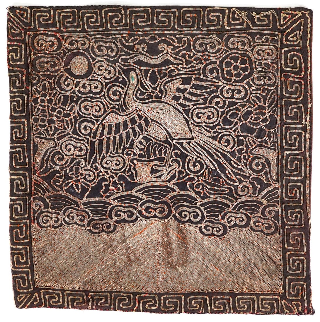 Embroidered Chinese Mandarin Rank Badge [Bird] (1 of 3)