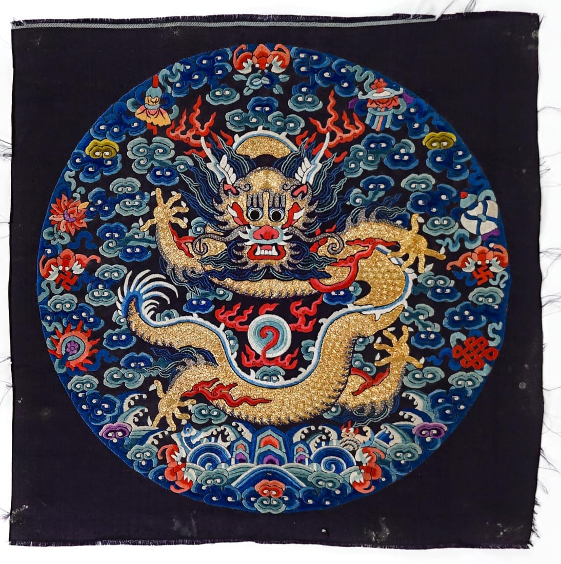 Embroidered Chinese Rank Badge [Dragon] (1 of 2)
