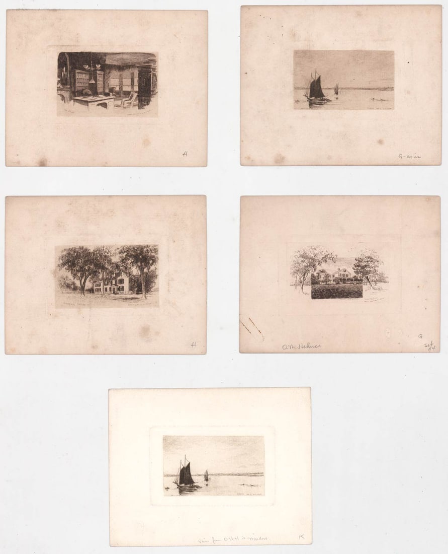 William Closson Etchings. Signed in Plates (5) (1 of 11)