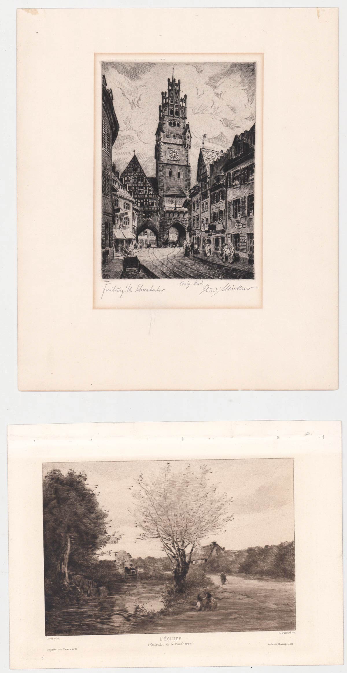 Antique (2) Etchings [Rudi Mullers, Camille Corot] (1 of 5)