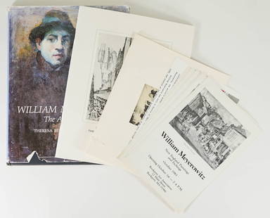 William Meyerowitz Book and Exhibit Brochures: William Meyerowitz books and exhibit brochures. Includes: The Artist Speaks by Theresa Bernstein Meyerowitz 1986 The Art Alliance Press; The Etchings of.. by Jonathan Bober (softcover) 1996; and exhib
