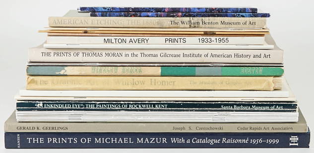 Group of (26) Softcover Art Books and Booklets: Group of twenty-six (26) art books and booklets. Artists include: Milton Avery, Winslow Homer, Albert Winslow Barker, Gerald K. Geerlings and others. Lot measures 12.5 in. x 9.5 in. x 5 in. Provenance