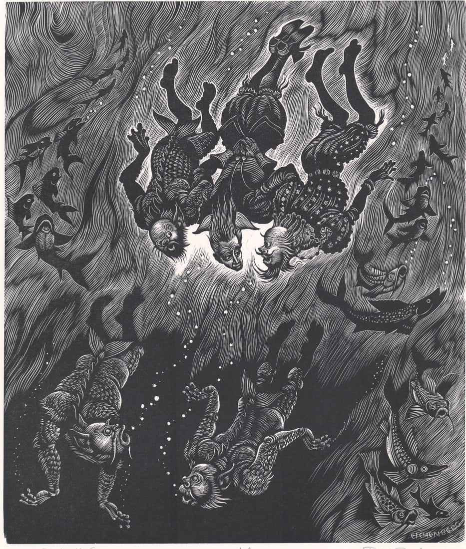 Fritz Eichenberg Signed Wood Engraving [Deep] (1 of 5)