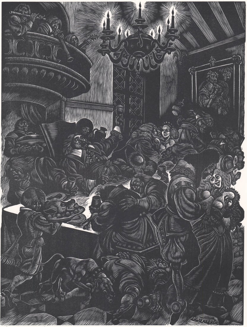 Fritz Eichenberg Signed Engraving [The Banquet] (1 of 5)