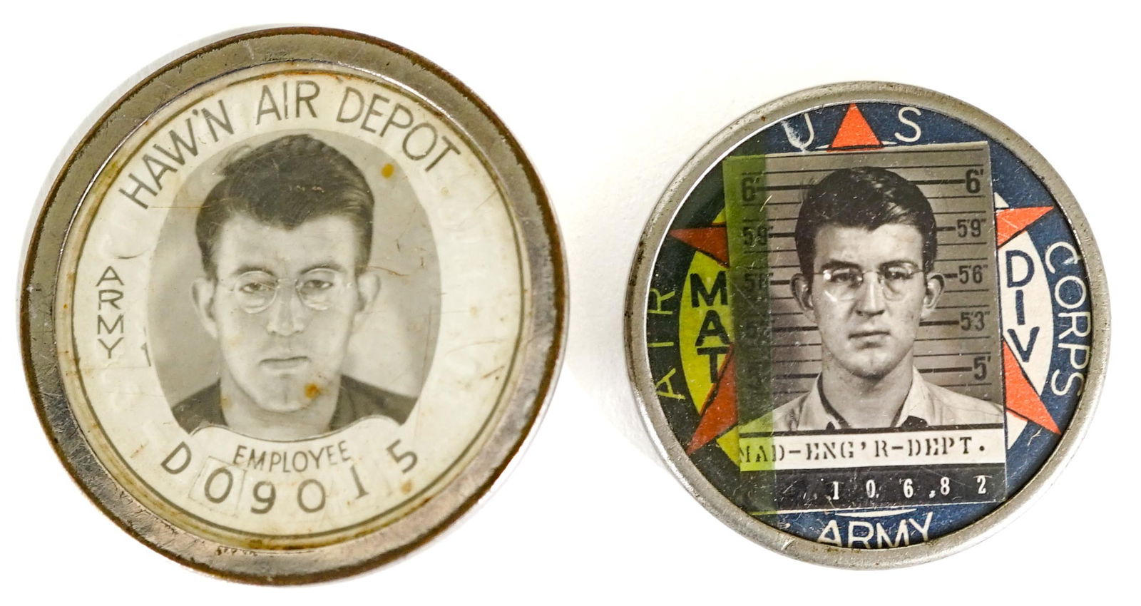 Vintage (2) Hawaii Military Employee Badges (1 of 2)