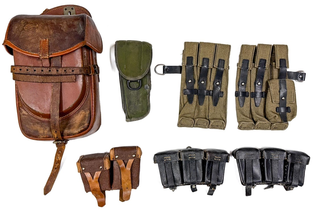 WWII German Saddlebag (6) Asst. Pouches (1 of 4)