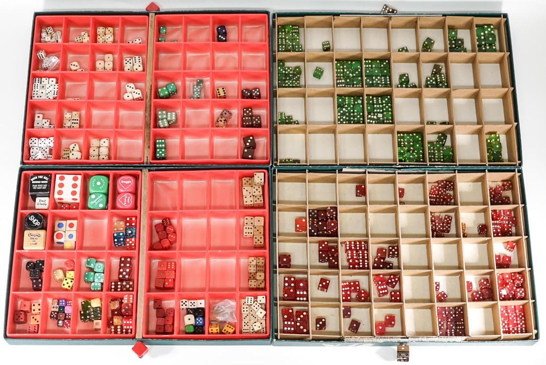 Four Trays of Vintage Assorted Dice (1 of 4)