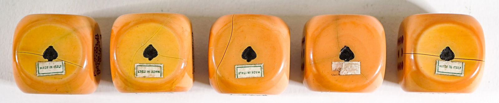 Italian Bakelite Jumbo Poker Dice (Set of 5) (1 of 6)