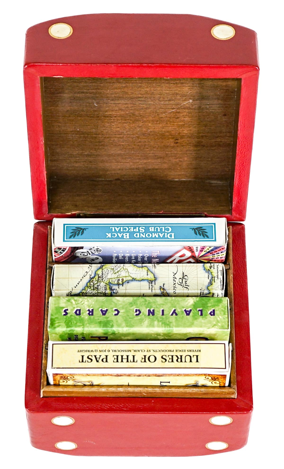 Italian Designer Leather Covered Dice Card Box (1 of 13)