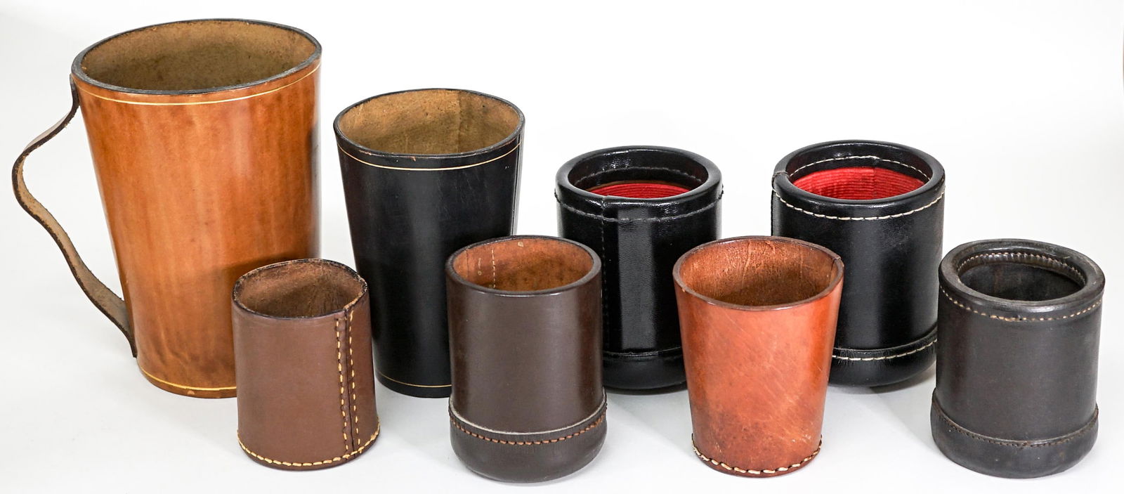 Collection of Vintage & Antique Leather Dice Cups (1 of 13)