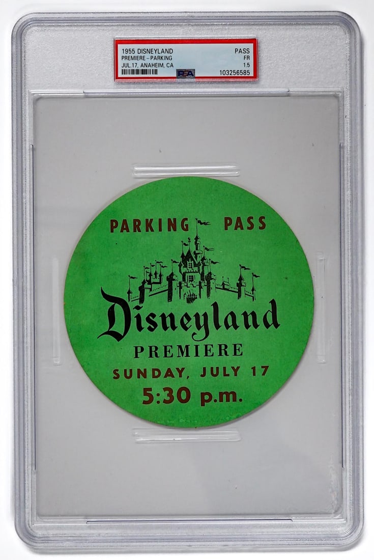 1955 Disneyland Premiere Parking Pass Green (1 of 2)