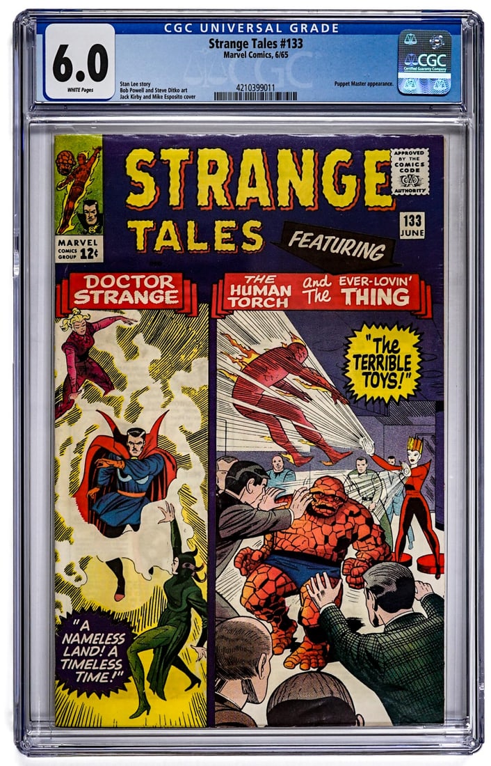 Strange Tales #133 (Marvel, 1965) CGC 6.0: Strange Tales #133 (Marvel, 1965) CGC 6.0. The descriptions of items appearing in advertising prior to this auction are believed to be correct, nevertheless, neither those descriptions nor any oral st