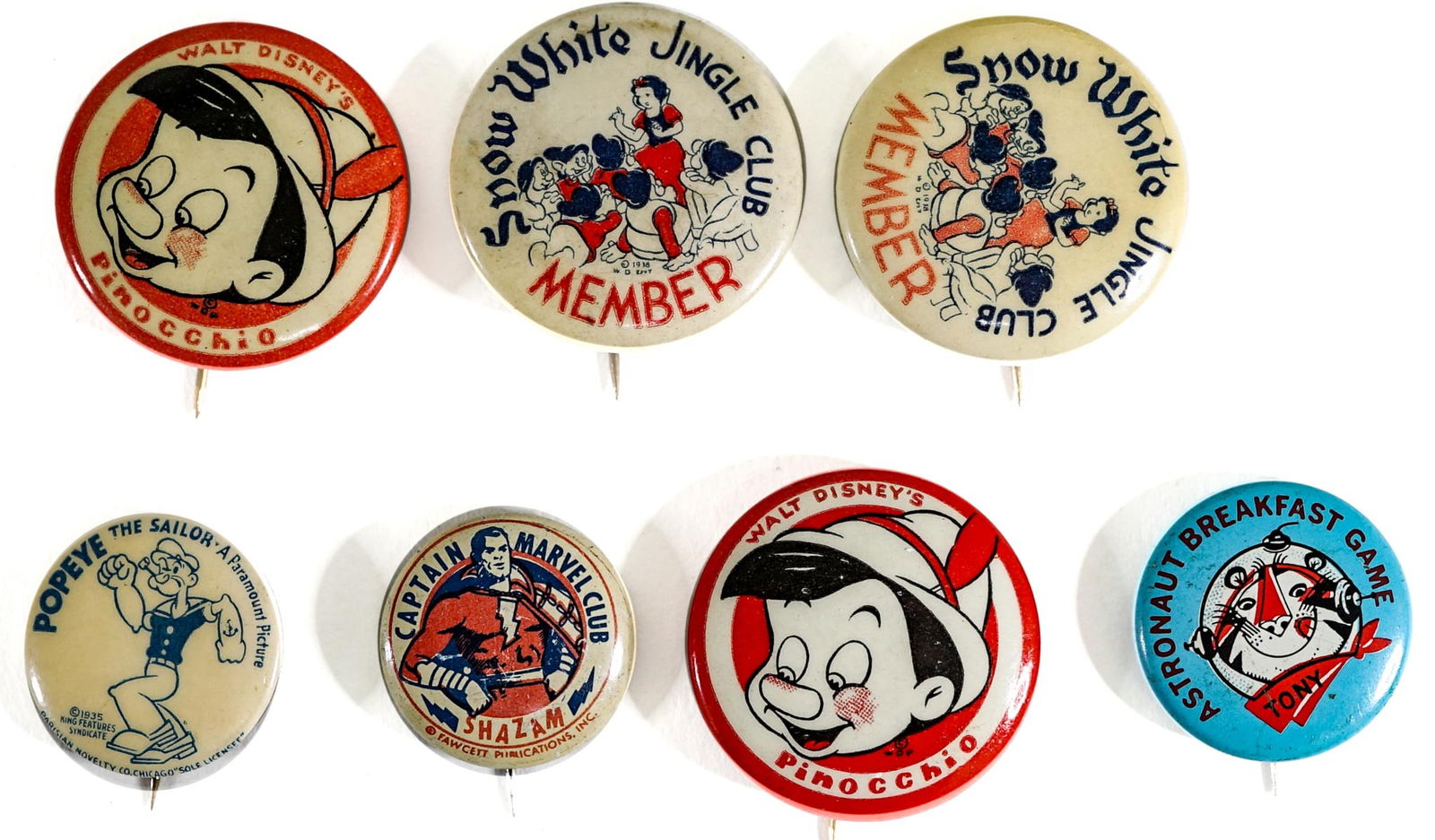 Disney, Marvel, Character Pinback Buttons (7) (1 of 2)