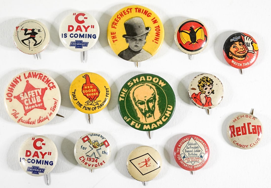 A Collection of Character & Pep Pinback Buttons (1 of 2)