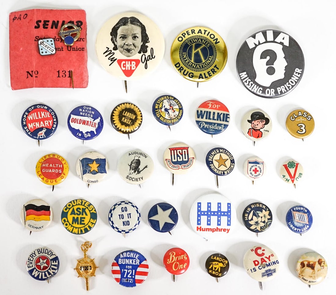Vintage Pinback Buttons etc. (1 of 2)