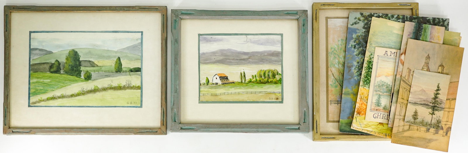 Glen Payton Bankson (Washington) Originals: Thirteen Glen Payton Bankson (Washington) original pastels. Individually they measure 2.5 x 3.5 inches image size to 8 x 10 inches image size. Framed and unframed. The group measures 10.75 x 13 x 2 in