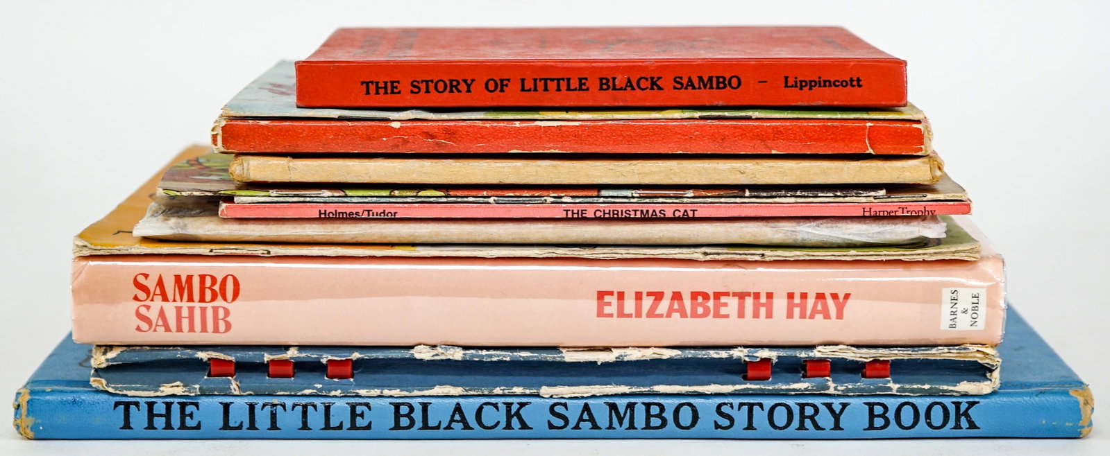 Vintage (12) Children's Books [Helen Bannerman]: 1) Sambo Sahib - the Story of Helen Bannerman author of 'Little Black Sambo' by Elizabeth Hay. 1981 Barnes and Noble 1st with unclipped dust jacket. 2) Seven (7) Little Black Sambo story books. Contai
