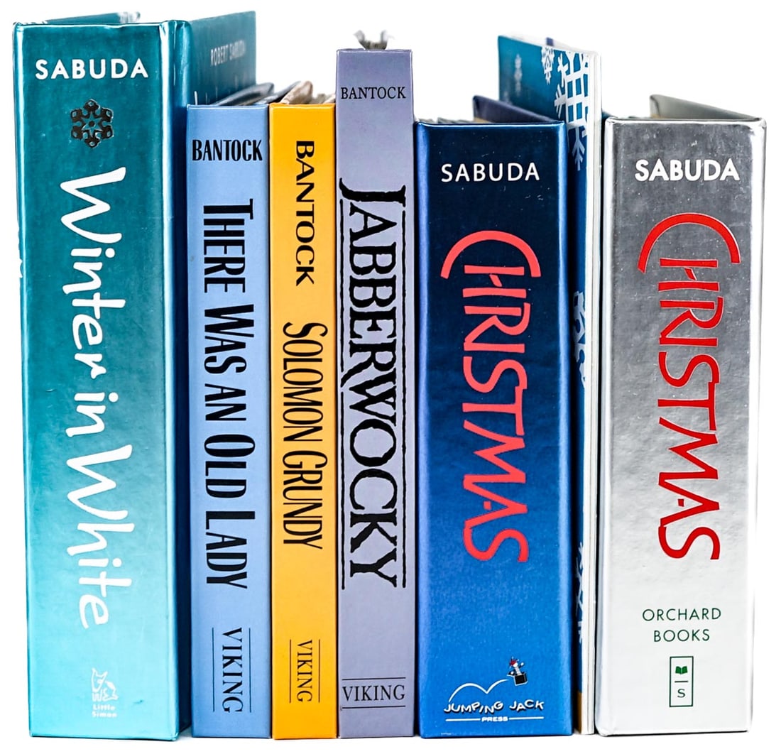 Pop-Up Small Books (7) Sabuda, Bantock: Seven (7) small and mini Pop-Up Books. Very Good to Like New. Many SIGNED. Very Good to Like New condition. Includes: There Was an Old Lady by Nick Bantock SIGNED; Solomon Grundy by Nick Bantock SIGNE