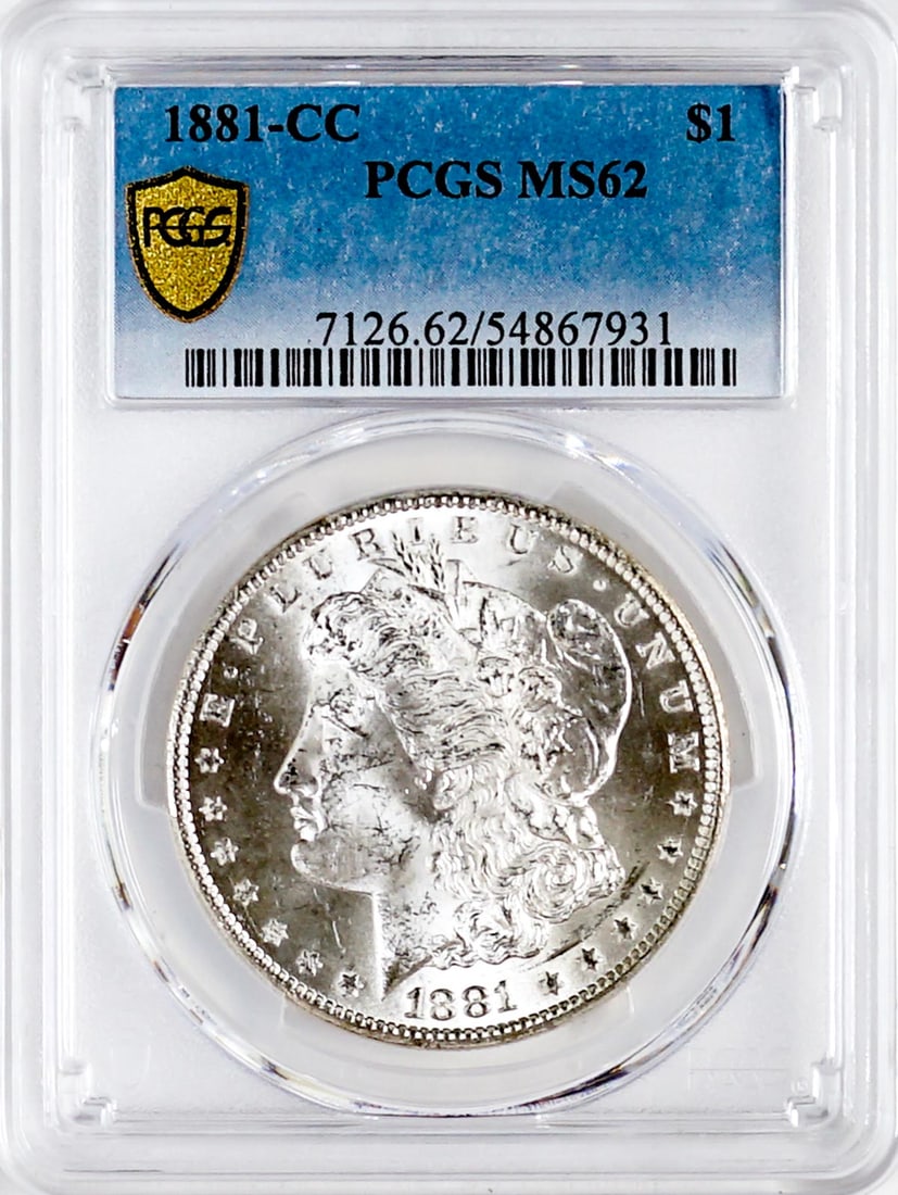 1881-CC $1 Morgan Dollar PCGS MS62 (1 of 3)