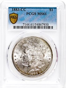 1883-CC $1 Morgan Dollar PCGS MS61
