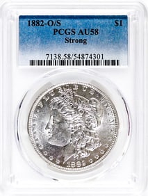 1882-O/S $1 Morgan Dollar PCGS AU58 Strong