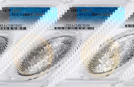 Two Graded $1 Morgan Silver Dollars