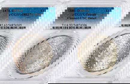 Two Graded Morgan Silver Dollars